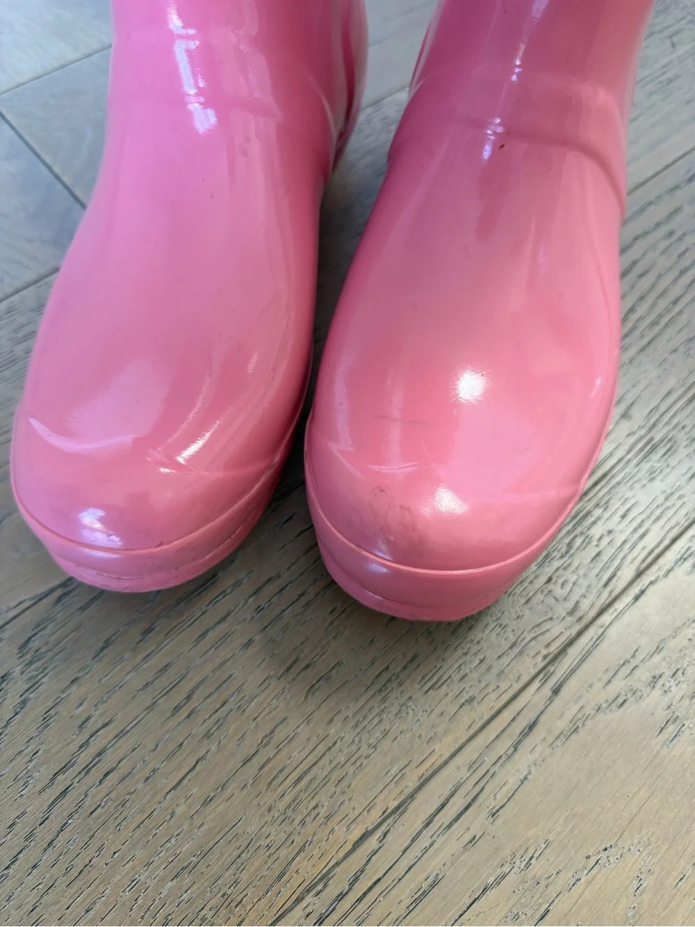 Hunter Pink Rain Boots with Knit Inserts